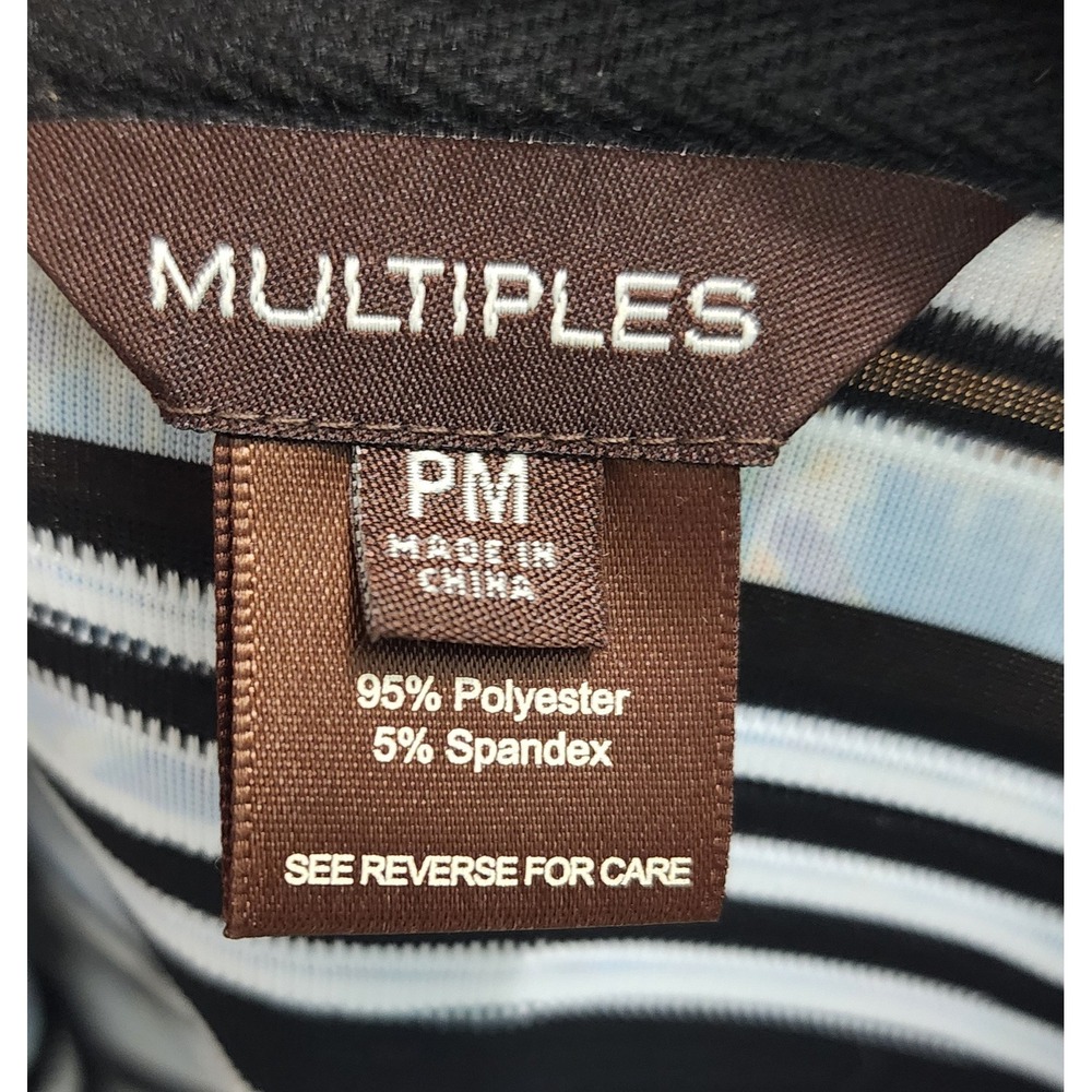 Multiples Womens Abstract‎ Stripe Print Button Front Blazer Jacket PM - Picture 4 of 6